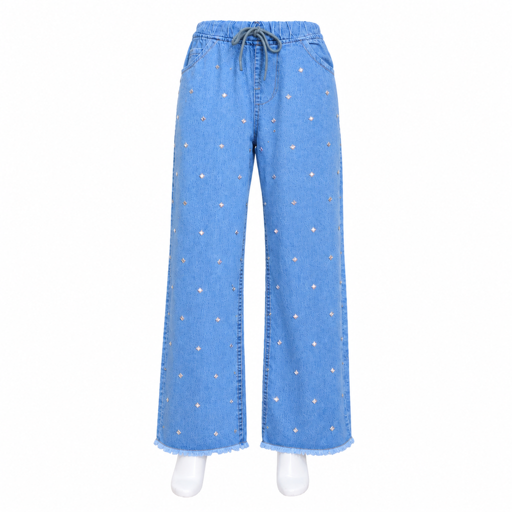 Women’s Light Blue Wide Leg Denim Trouser