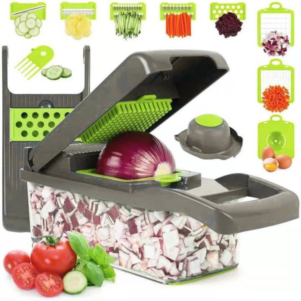 Vegetable Chopper 18 Pcs Set Manual Onion Chopper Food Slicer Dicer Grater Potato Cutter With Handle Multi-Function Kitchen Tool